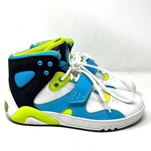 Adidas Roundhouse Sneakers Womens‎ Lime Green White Blue High Top Lace Up Size 8